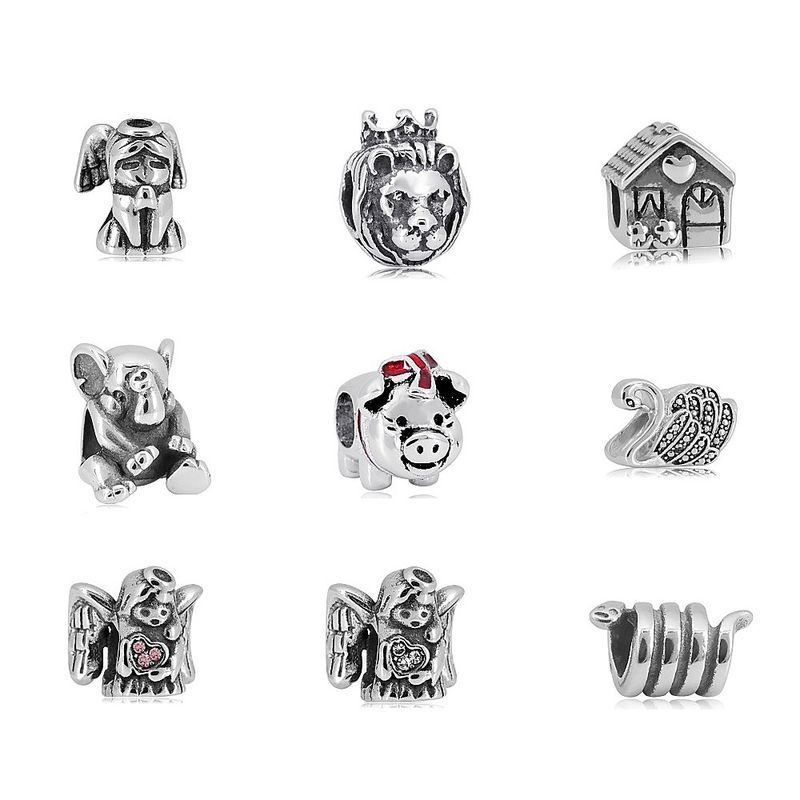 A Pack Of 3 Simple Style Animal Angel House Stainless Steel Polishing Beads Jewelry Accessories
