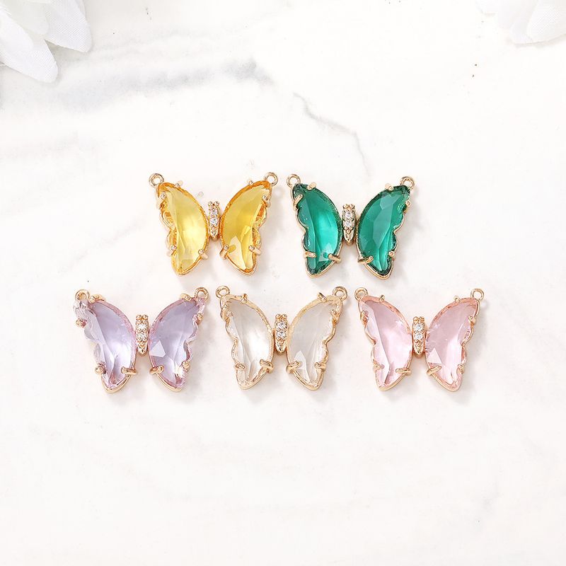 1 Pieza Estilo Ig Dulce Mariposa Cobre Enchapado Embutido Colgante Accesorios De Joyería