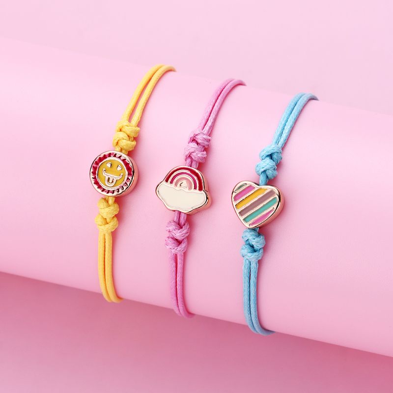 Casual Cute Animal Rainbow Heart Shape Alloy Rope Women's Bracelets