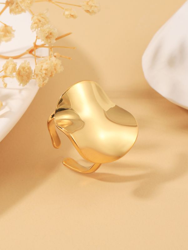 Edelstahl 304 18 Karat Vergoldet Elegant Einfacher Stil Überzug Geometrisch Offener Ring