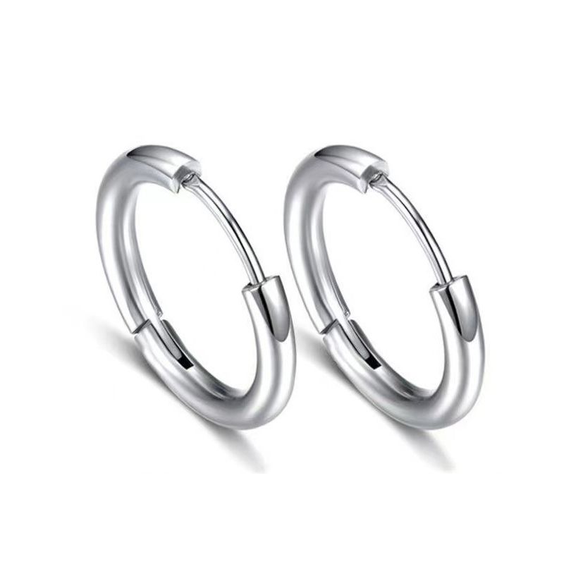 1 Piece Basic Simple Style Round Plating Pure Titanium Earrings