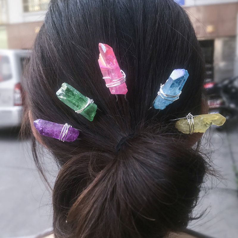 Women's Ig Style Geometric Alloy Handmade Inlay Crystal Hairpin