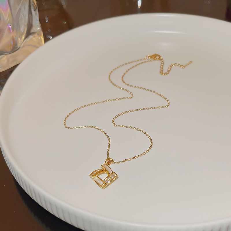 Simple Style Geometric Titanium Steel 18k Gold Plated Pendant Necklace