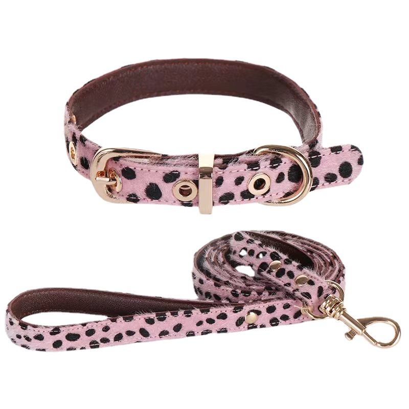 British Style Mohair Leopard Pet Collar