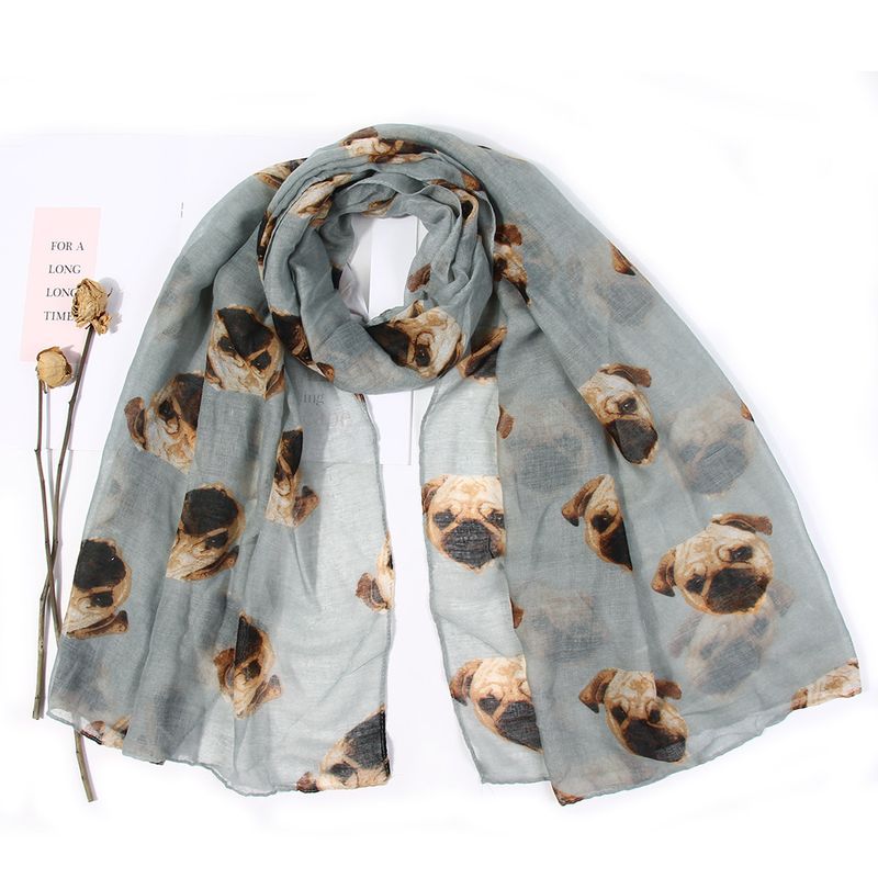 Femmes Mignon Style Simple Chien Polyester Impression Foulard