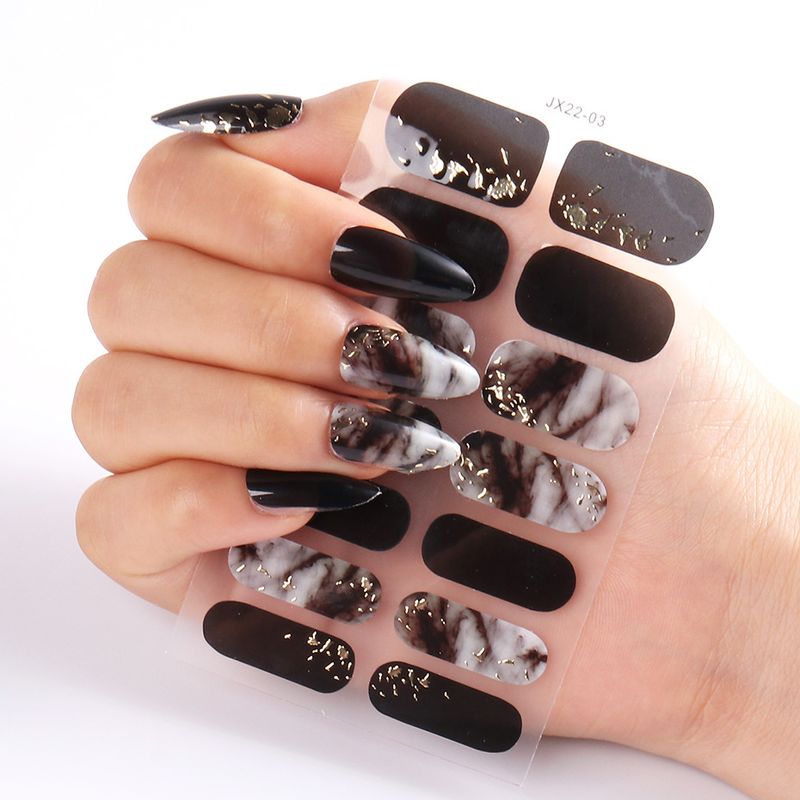 Classical Color Block Pvc Nail Patches 1 Set