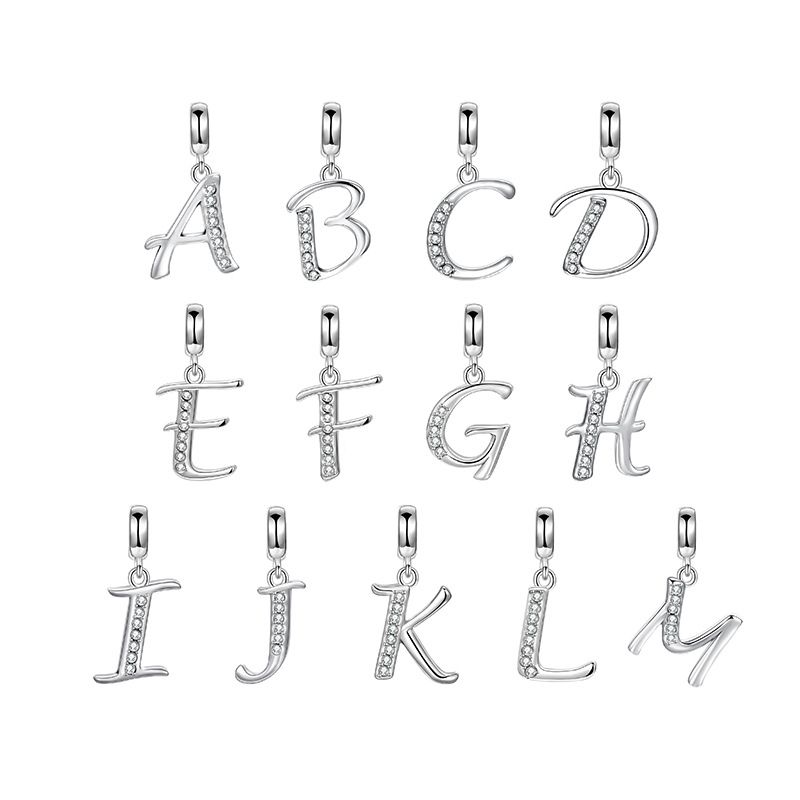 1 Piece Simple Style Letter Sterling Silver Inlay Pendant Jewelry Accessories