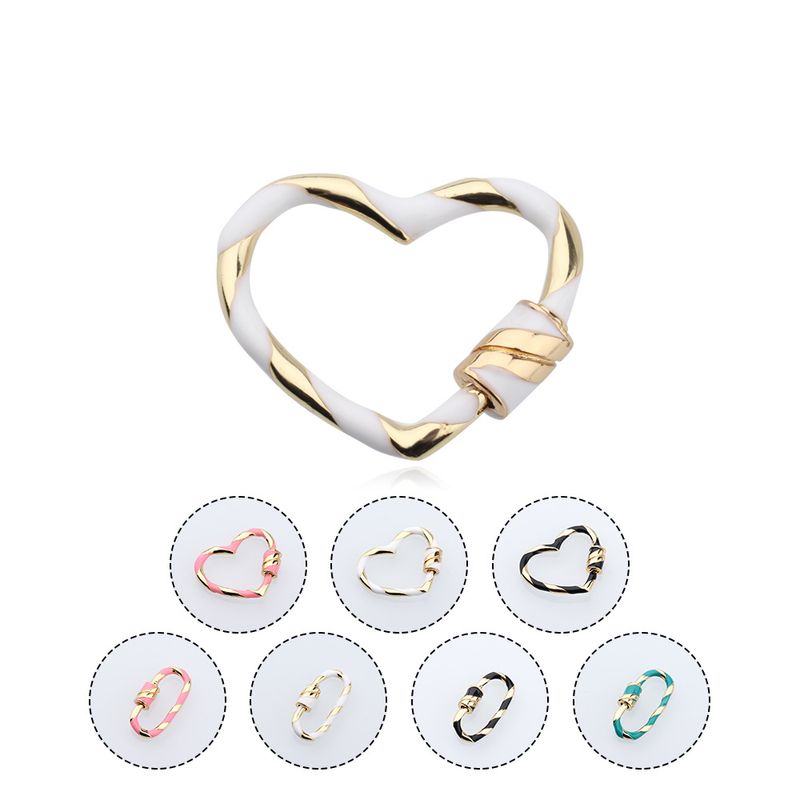 1 Piece Copper Oval Heart Shape Jewelry Buckle Simple Style