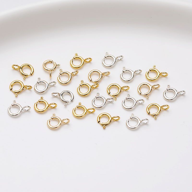 10 PCS/Package Sterling Silver Solid Color Jewelry Buckle Simple Style