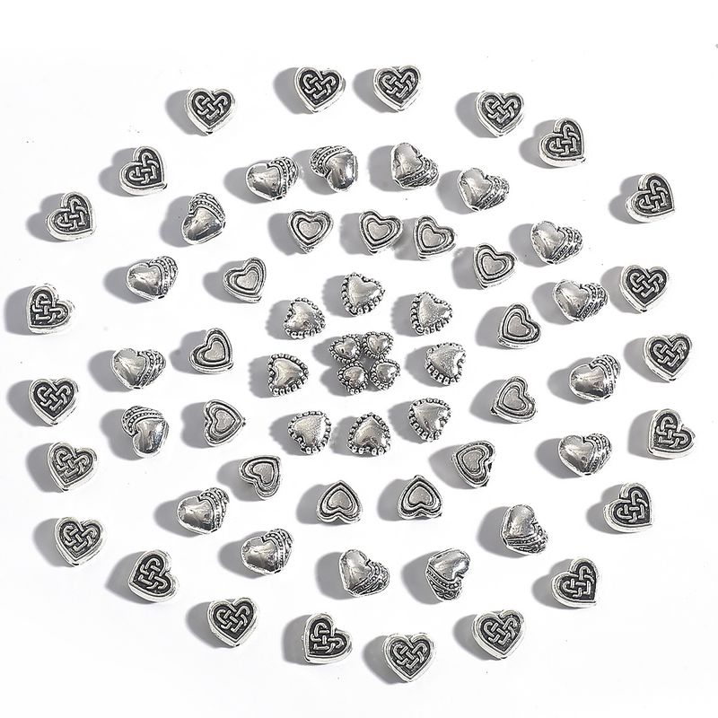 1 Set Sweet Simple Style Heart Shape Metal Plating Beads Jewelry Accessories
