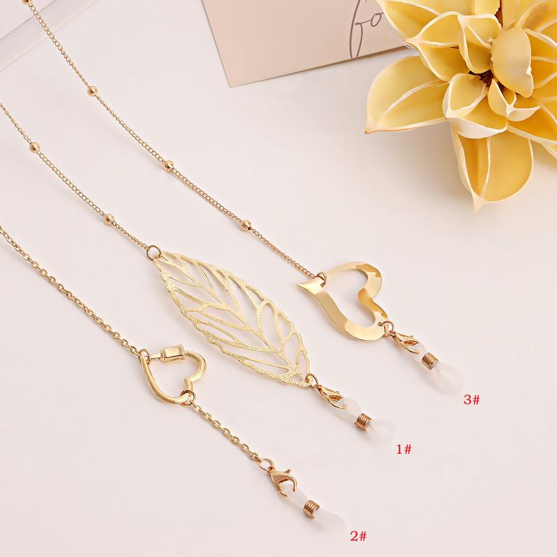Simple Style Leaf Heart Shape Alloy Unisex Glasses Chain