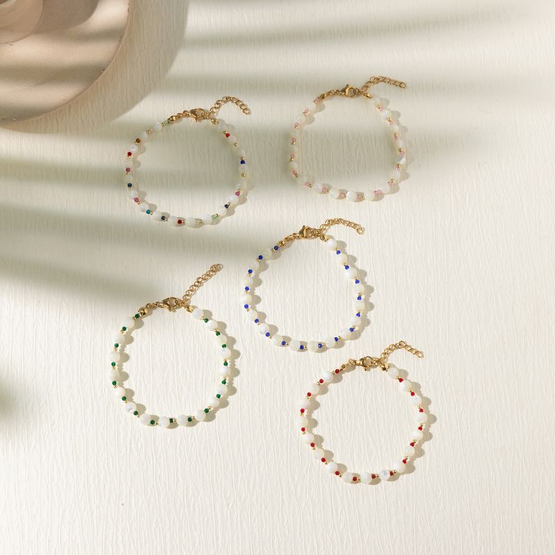 Cute Vacation Round Shell Pearls Beaded Women's Bracelets