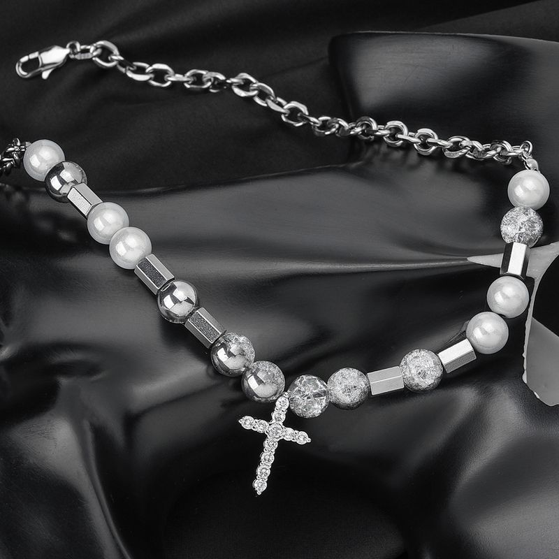 Klassischer Stil Kreuzen Edelstahl 304 Zirkon Unisex Halskette