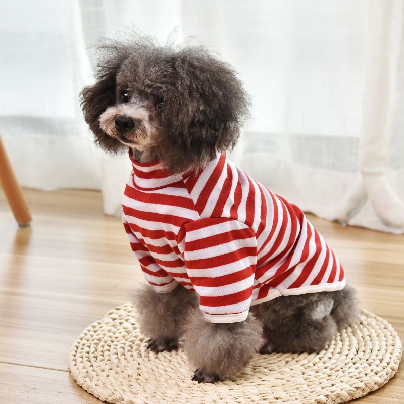 Simple Style Cotton Stripe Pet Clothing