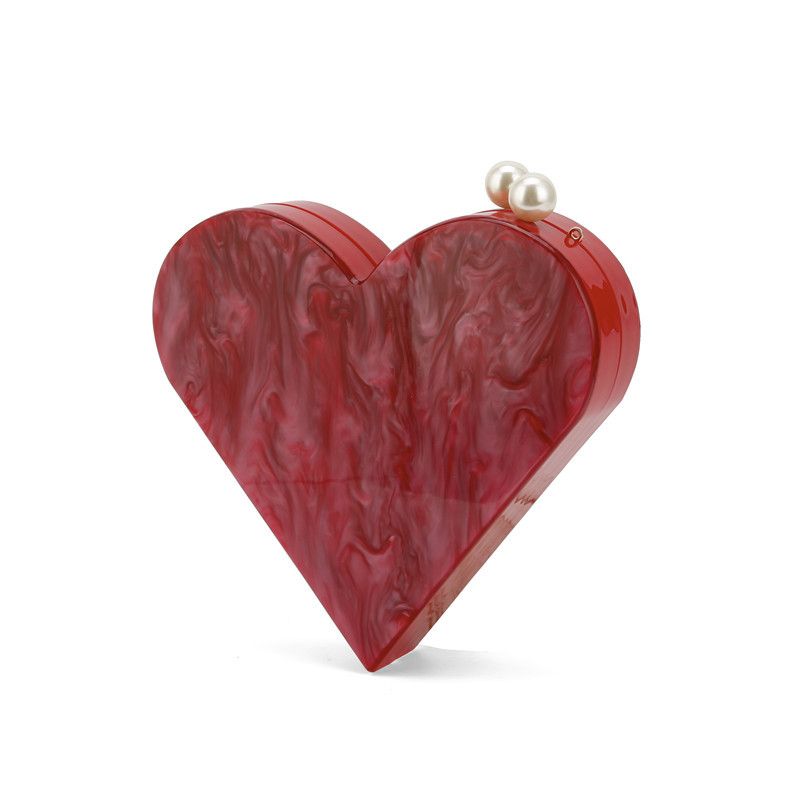 Arylic Solid Color Heart-shaped Evening Bags