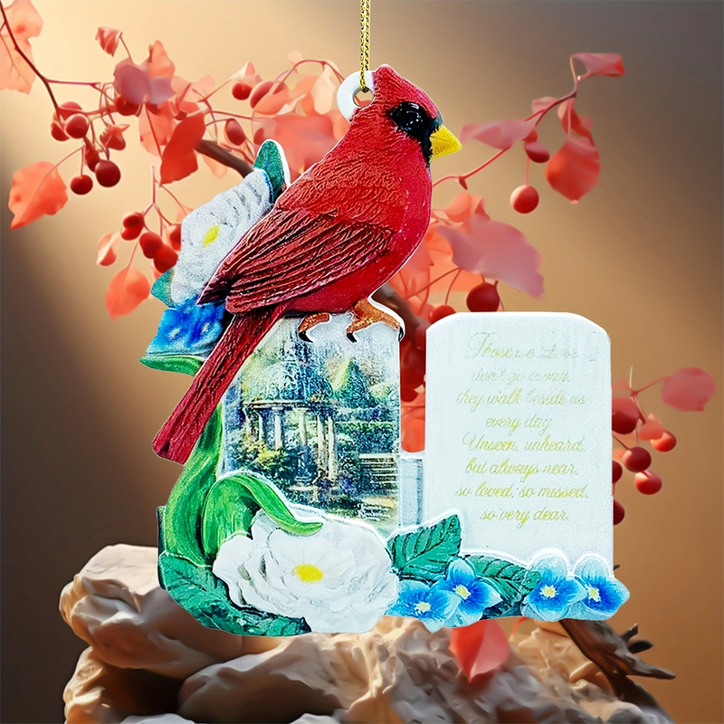 Vintage Style Artistic Letter Cardinal Flower Resin Pendant Artificial Decorations