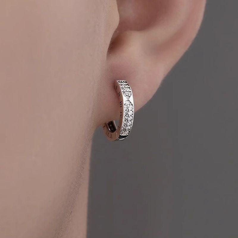 1 Paar Einfacher Stil Römische Ziffer Überzug Inlay Kupfer Zirkon Ohrringe
