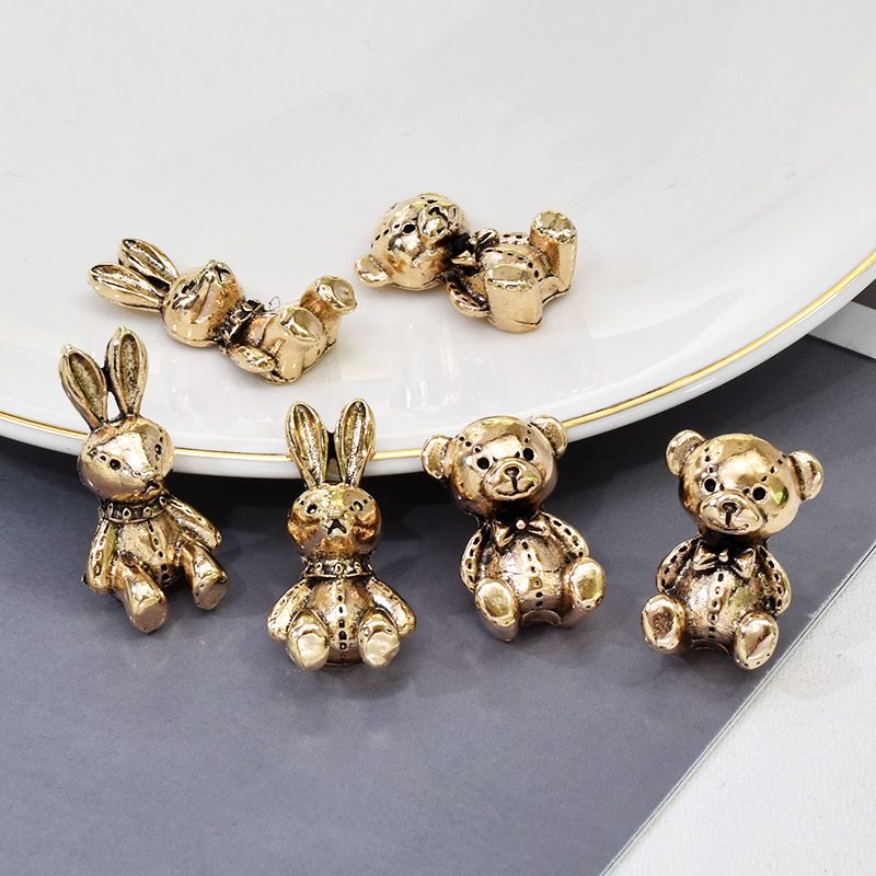 10 Pcs/package Cute Rabbit Bear Alloy Plating Pendant Jewelry Accessories