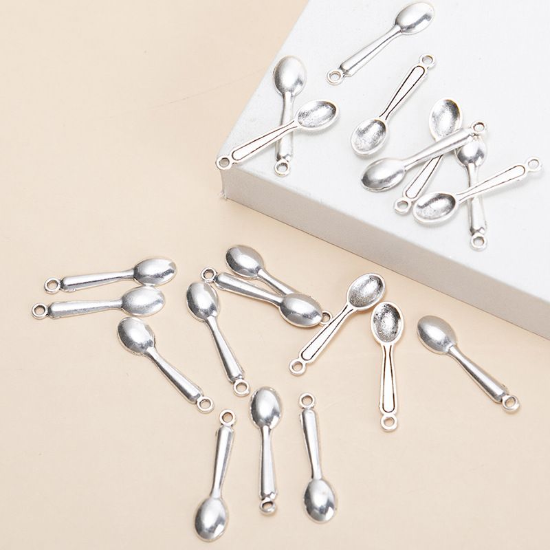 20 Pieces Simple Style Spoon Alloy Plating Pendant Jewelry Accessories