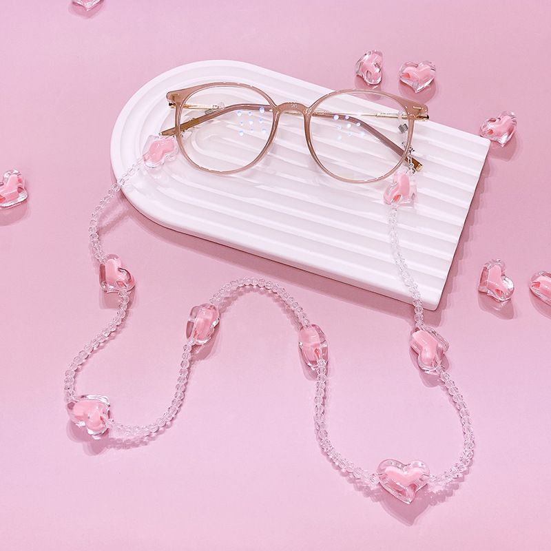 Casual Sweet Heart Shape Arylic Women's Glasses Chain