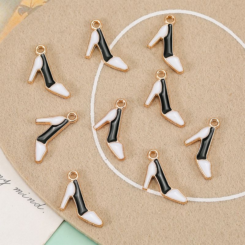 10 Pieces Simple Style High Heel Alloy Enamel Pendant Jewelry Accessories