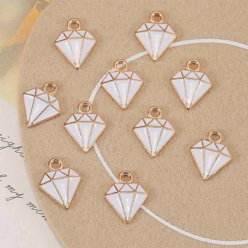 10 Pieces Simple Style Diamonds Alloy Enamel Pendant Jewelry Accessories