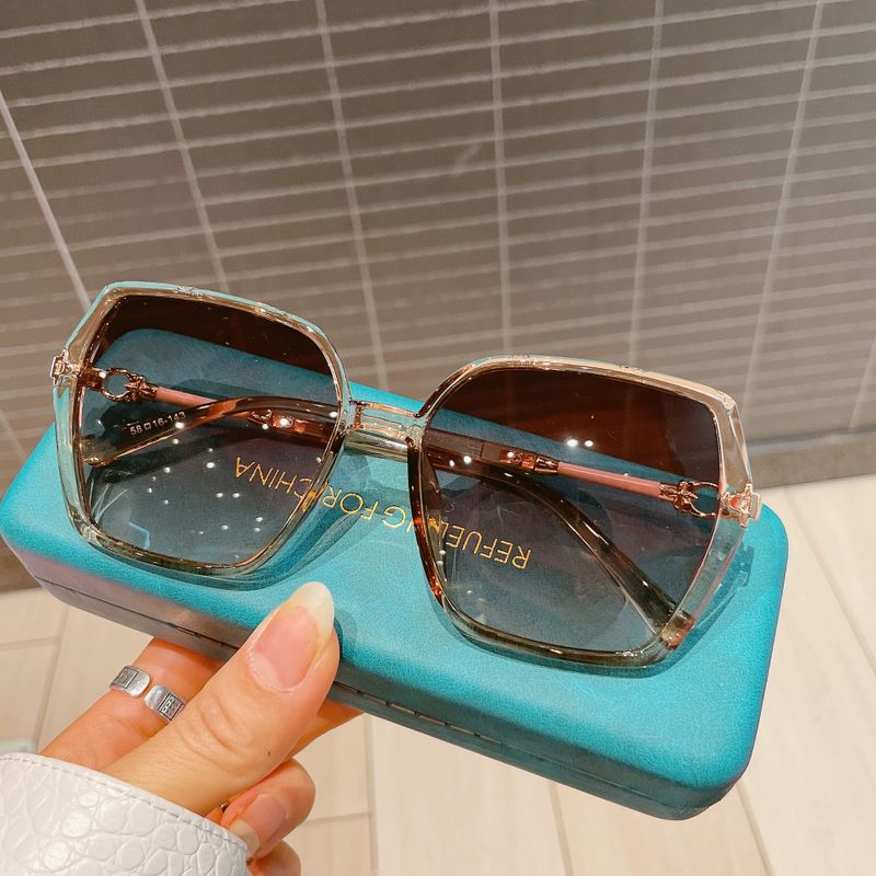 Simple Style Solid Color Resin Square Full Frame Women's Sunglasses