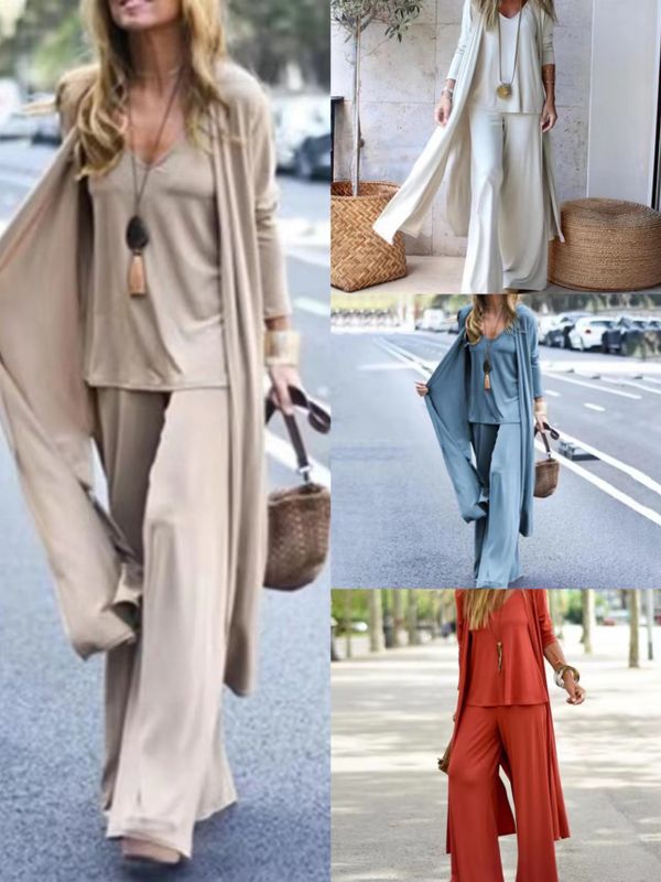 Daily Women's Elegant Streetwear Solid Color Polyester Pants Sets Pants Sets