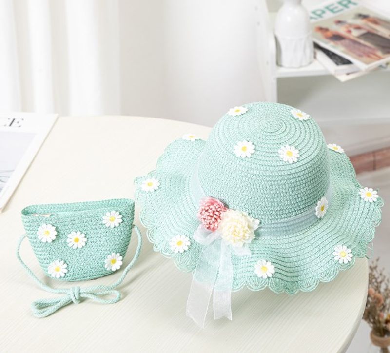 Girl's Simple Style Classic Style Flower Bucket Hat