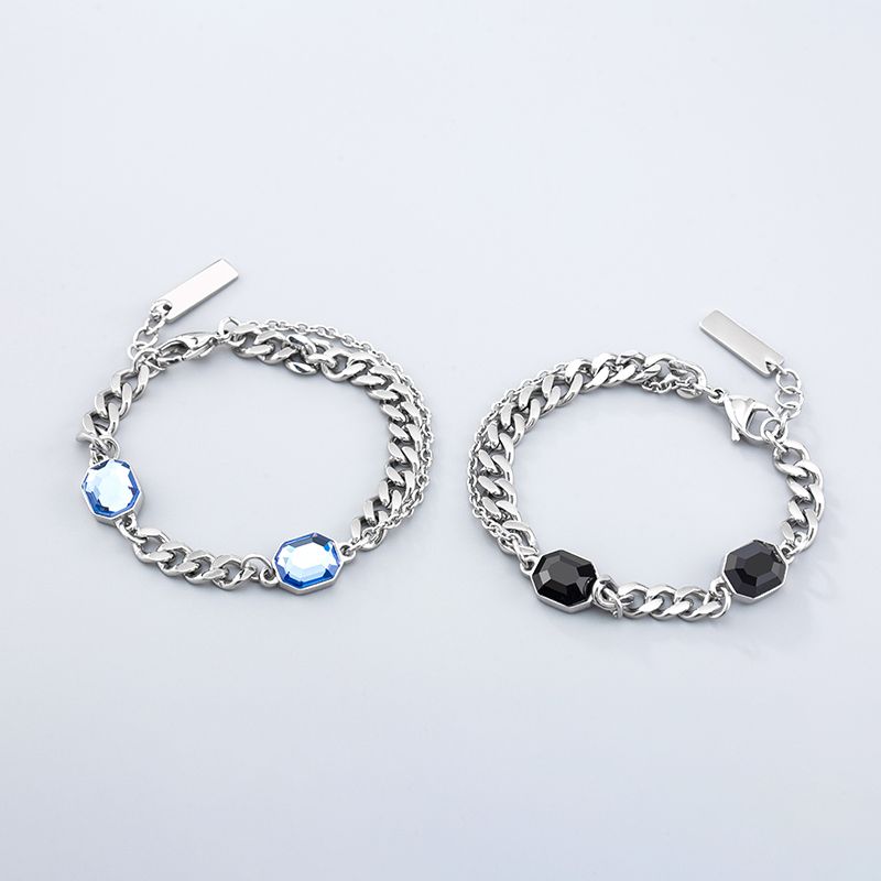 Casual Geometric Color Block 304 Stainless Steel Rhinestone Rhinestones Bracelets In Bulk