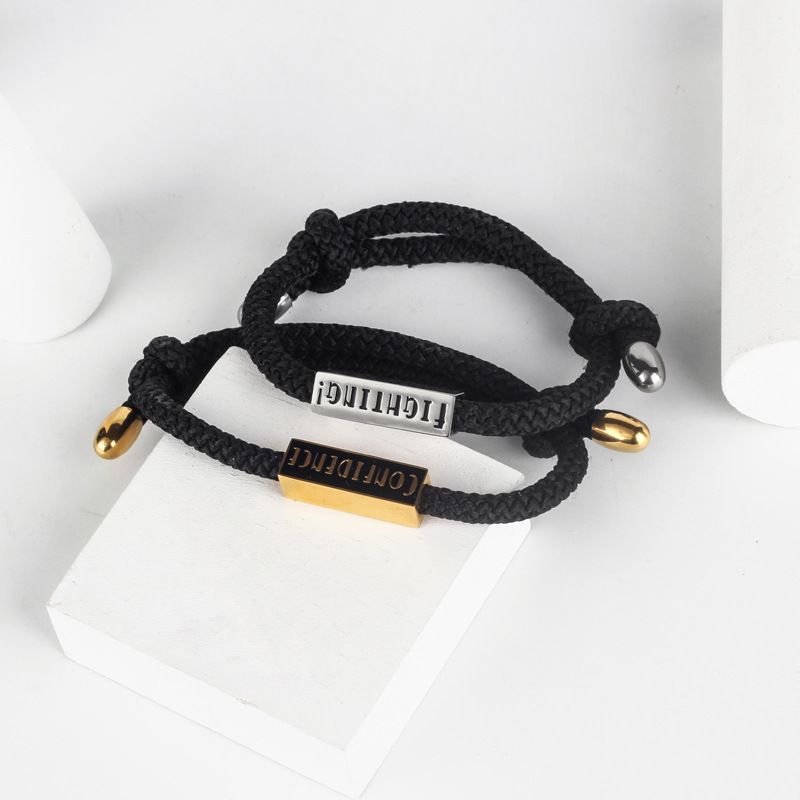 Titanium Steel Simple Style Letter Wristband