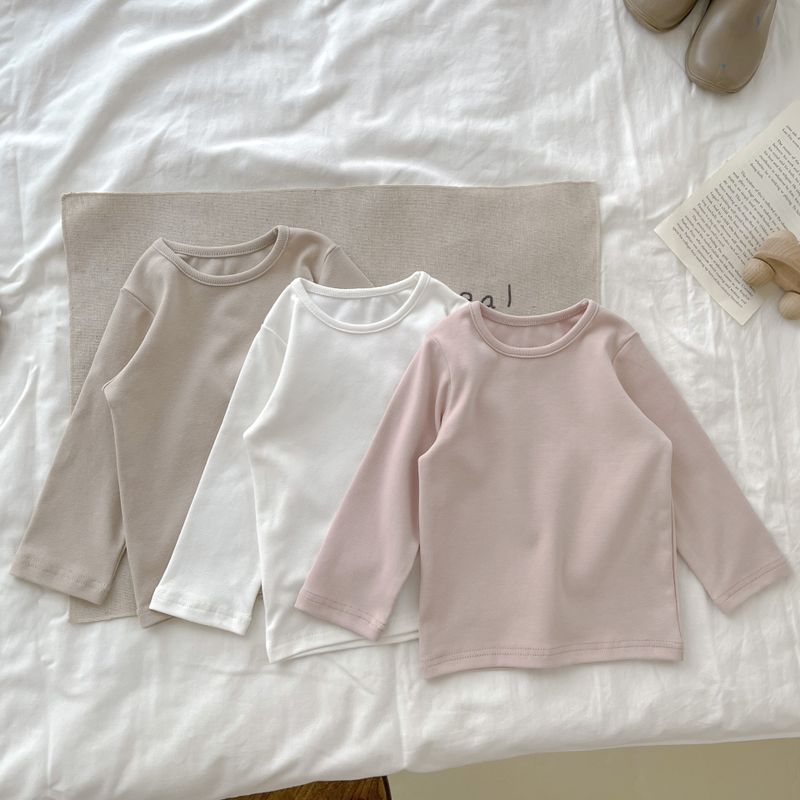 Simple Style Solid Color Cotton Baby Clothing Sets