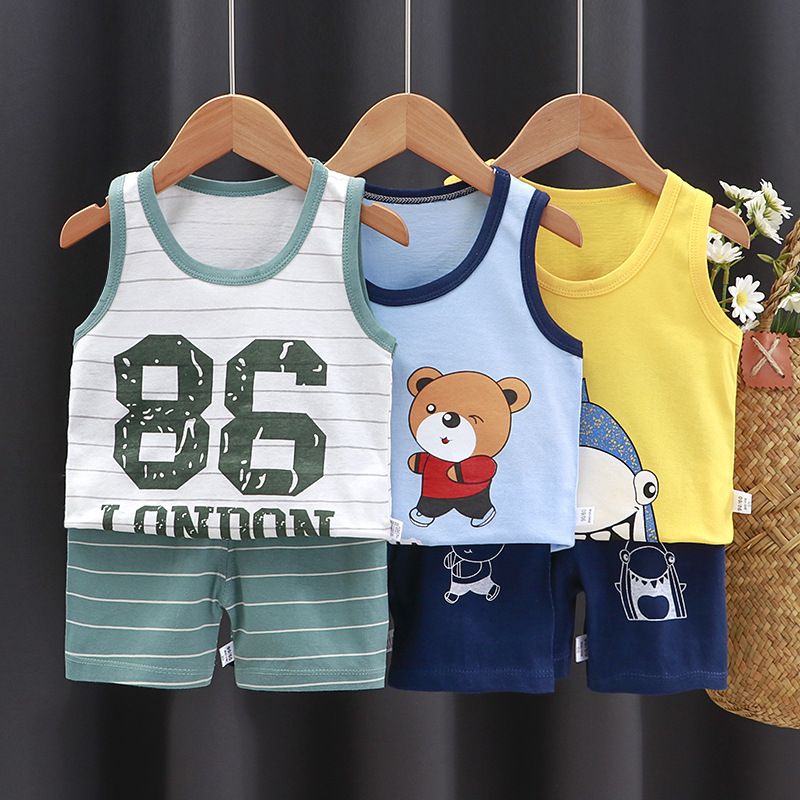 Casual Cute Cartoon Cotton Boys Clothing Sets