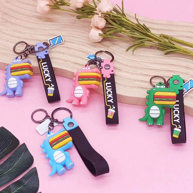 Simple Style Artistic Dinosaur Pvc Women's Keychain