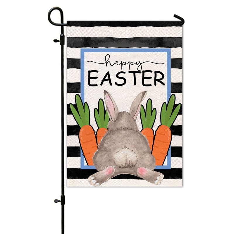Easter Simple Style Rabbit Carrot Linen Flag