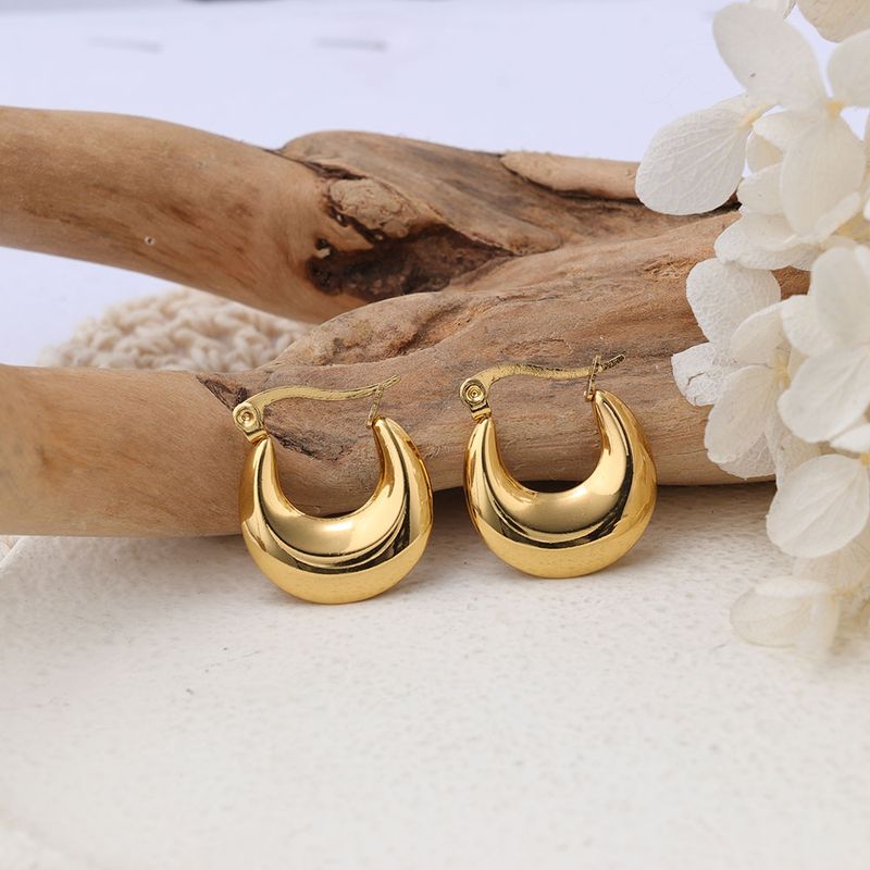 1 Pair IG Style Solid Color Plating 304 Stainless Steel Earrings