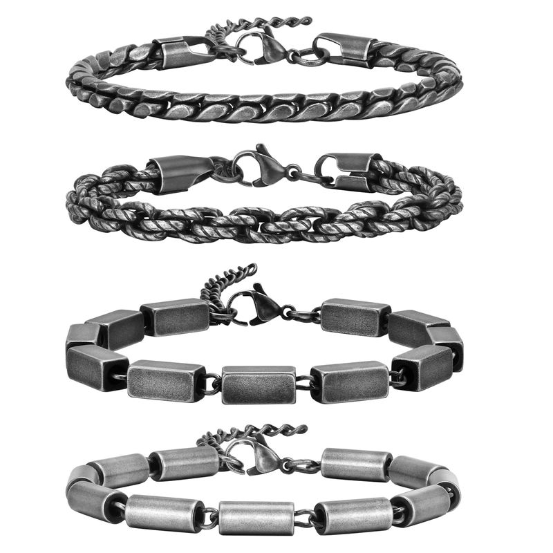 Hip-Hop Retro Geometric 201 Stainless Steel Men's Bracelets