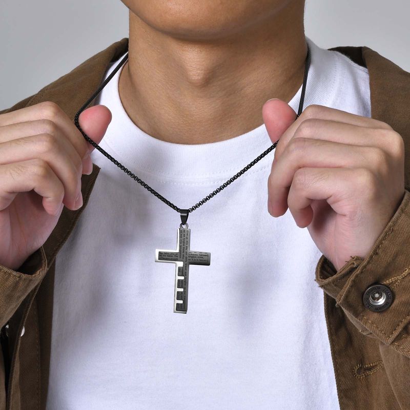 Simple Style Cross 304 Stainless Steel Men's Pendant Necklace