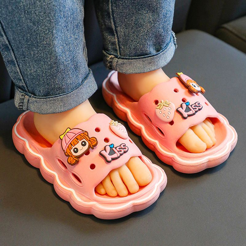 Niños Casual Dibujos Animados Punta Abierta Zapatillas De Diapositivas