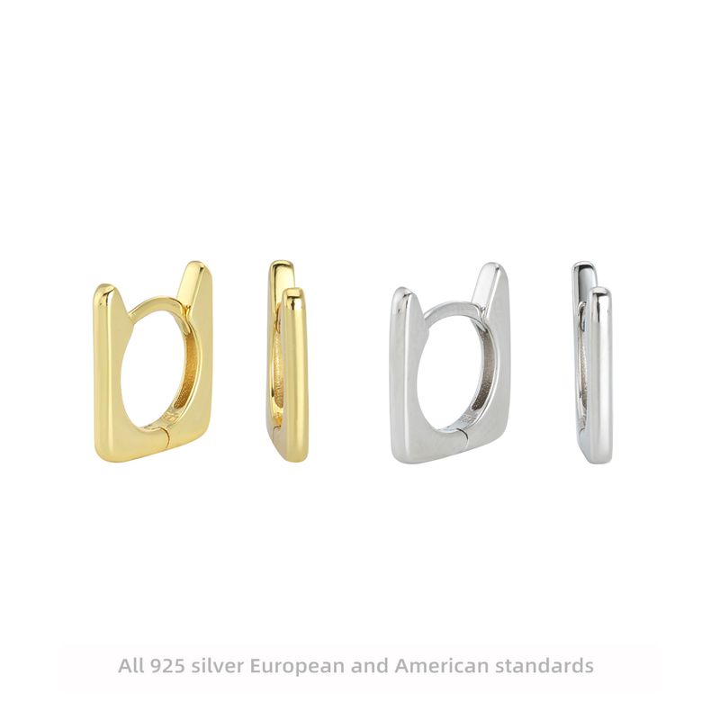 1 Paar Einfacher Stil Einfarbig Sterling Silber Ohrringe