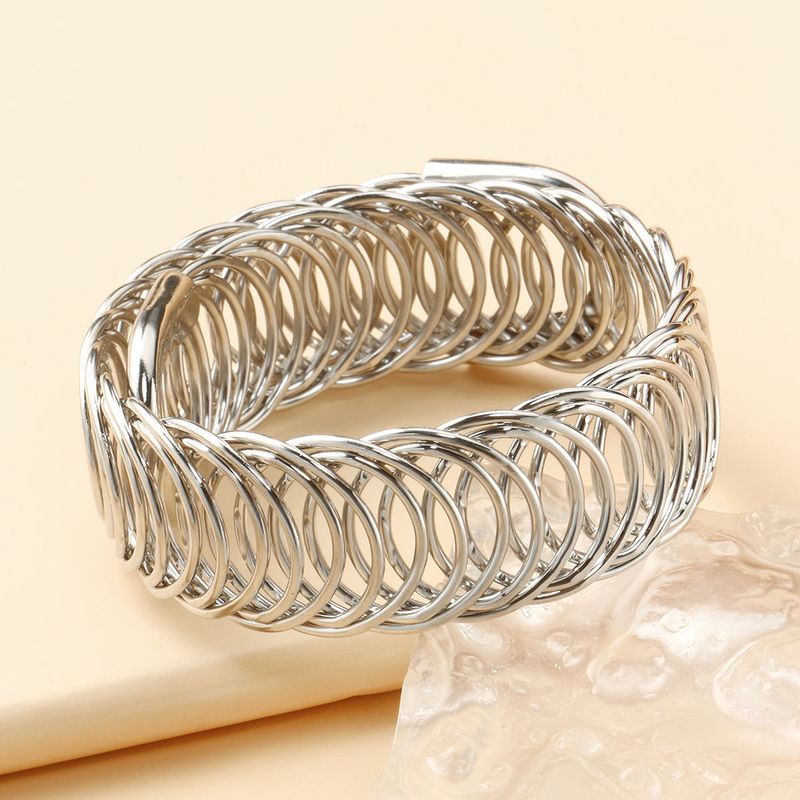 Simple Style Geometric Iron Hollow Out Unisex Bangle