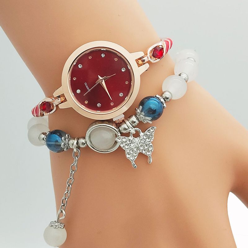 Cute Sweet Solid Color Jewelry Buckle Quartz Women's Watches