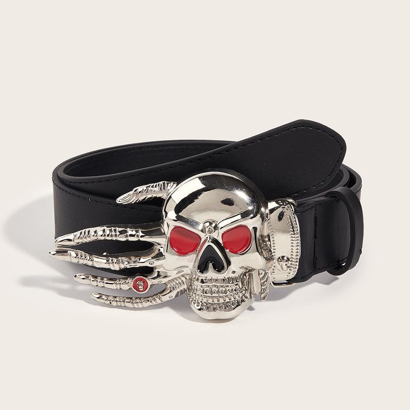 Hip-hop Exaggerated Punk Skull Pu Leather Alloy Unisex Leather Belts