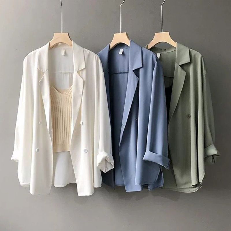 Women's Coat Long Sleeve Blazers Elegant Solid Color