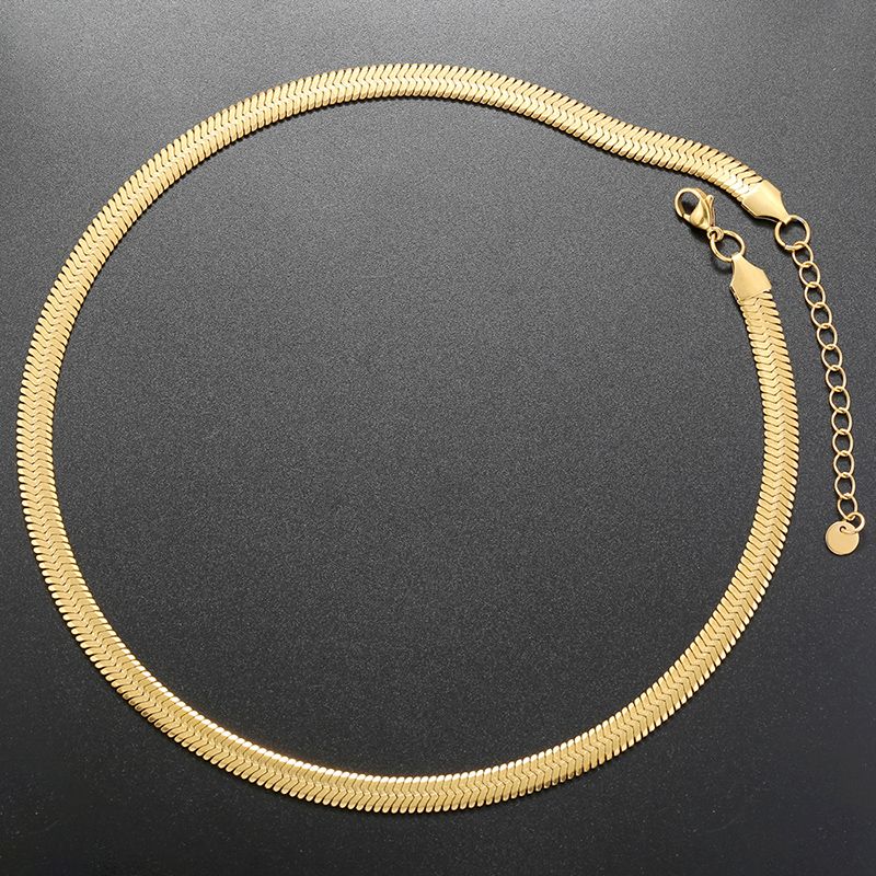 Stainless Steel 18K Gold Plated Simple Style Plating Solid Color Necklace