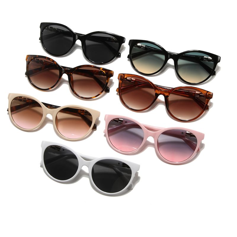 Elegant Einfacher Stil Farbblock Pc Katzenauge Vollbild Sonnenbrille Der Frauen