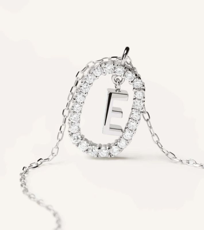 Ig Style Letter Sterling Silver Plating 18k Gold Plated White Gold Plated Pendant Necklace