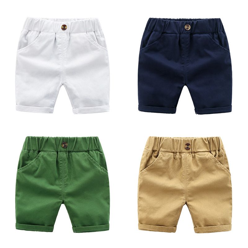 Casual Solid Color Cotton Boys Pants