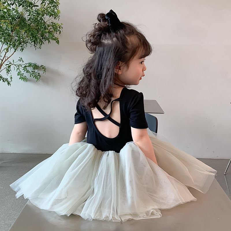 Princesa Color Sólido Algodón Vestidos Para Niñas