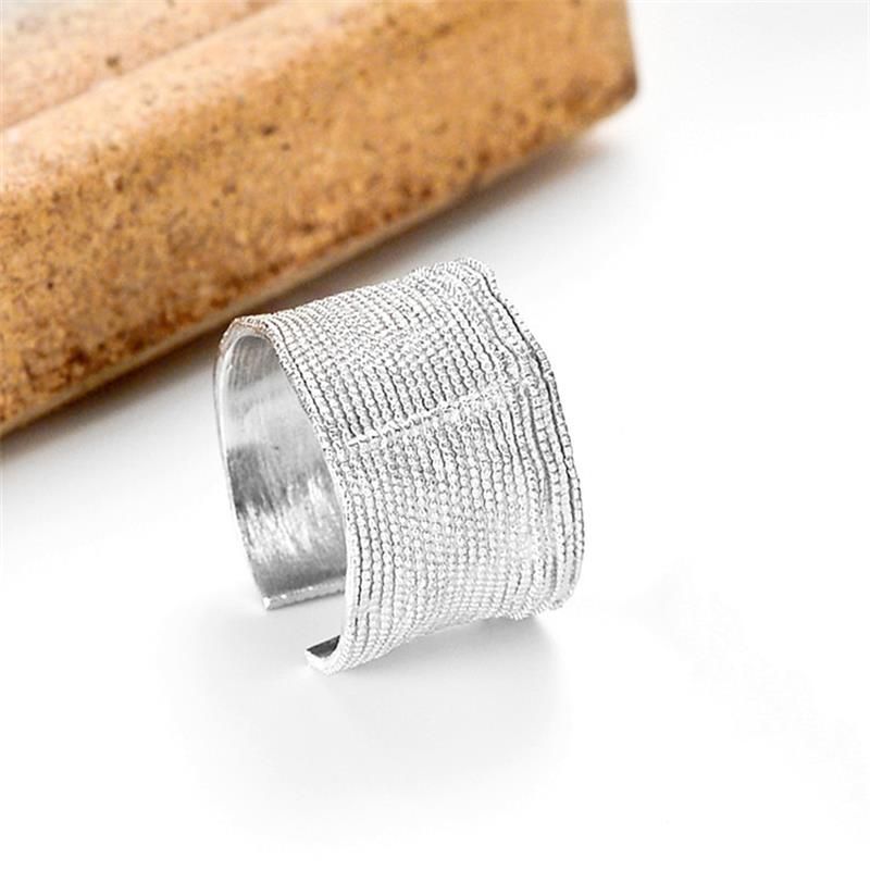 Wholesale Simple Style Solid Color Copper Silver Plated Open Rings